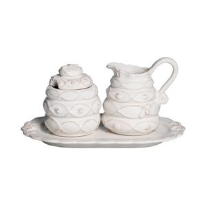Juliska Jardins du Monde 3 pc creamer and sugar set whitewash